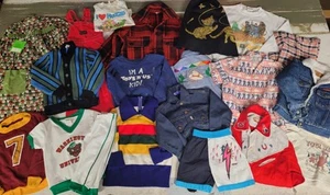 LOT OF 53 VINTAGE CLOTHING BABY TODDLER MIXED 50s - 80s CARTOON WESTERN LEVIS - Picture 1 of 24
