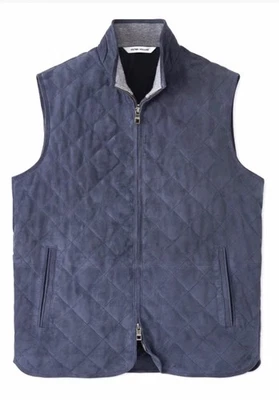 $895 Peter Millar Men's Crown Galxy Quilted  Suede Vest Jacket  MF24Z07 Sz XXL - Image 1 of 4