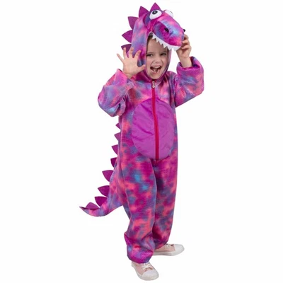 Vestido fantasia rosa rugido Rex T-Rex dinossauro fantasia criança meninas 18-36M - Imagem 1 de 4