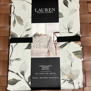Ralph Lauren BIRDS & FLORAL 60 x 144"  Tablecloth Rust Gray Fall Colors Cotton - Picture 1 of 3