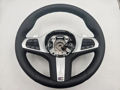 19-23 BMW X5 M Driver Side Steering Wheel Black Leather w/ Paddle Shifters OEM - Image 1 of 4