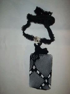 Frilly strap thigh metal heart decor cutout fishnet thigh highs black nip goth - Picture 1 of 3