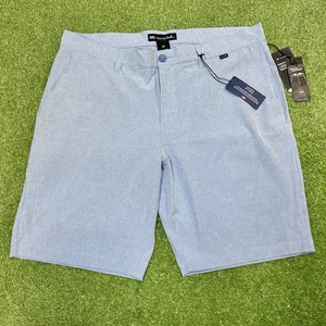 Travis Mathew Sand Harbor Men's 38x10 Striped Heather Blue Golf Shorts NWT - Picture 1 of 6
