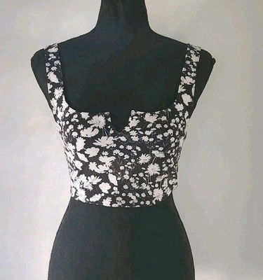 FP Movement Ashford Lose Control Black White Floral sports Bra Size XS  - Image 1 of 4