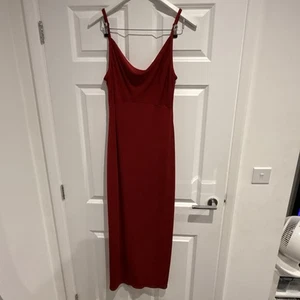 Ann Summers Vintage Strappy Maxi Dress Leg Slit Occasional Size 14-16 Red - Picture 1 of 4