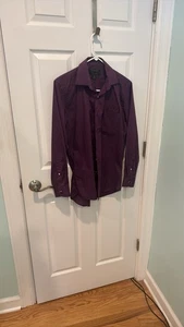 Colours Alexander Julian Men’s Purple Button Down Shirt Size S 14-14.5 32/33 - Picture 1 of 7