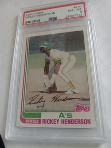 1982 Topps, Rickey Henderson PSA 8 Oakland Athletics. # 610. HOF - Picture 1 of 2