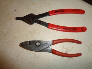 Snap On HCP46BP Hose Clamp Slip Joint Pliers & Blue-Point PR-34A Ring Pliers - Picture 1 of 11