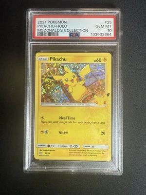 2021 Pokemon McDonald’s Collection #25 Pikachu Holo PSA 10 Error Card Holo Bleed - Image 1 of 4
