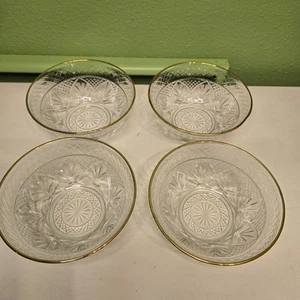 Vintage Jacques Arques Made In USA Gold Trim gorgeous decorative bowls 4 - Picture 1 of 4