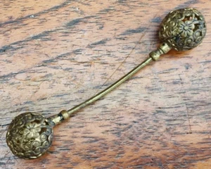 alter Doppel Knopfverschluß antik Metall Spange für Umhang Jacke viktorianisch - Picture 1 of 6