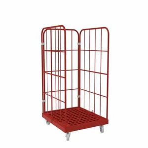 Rollbehälter Gitterwagen Kunststoff Rot - 3-seitig - Nutzhöhe 1.340 mm - 500 kg - Bild 1 von 1
