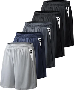 Athletic Shorts for Men with Pockets and Elastic Waistband Quick Dry Activewear - Picture 1 of 12