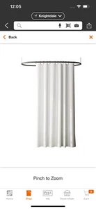 72 in. W x 70 in. L Solid Waterproof Cotton Fabric Shower Curtain Liner in White - Picture 1 of 7