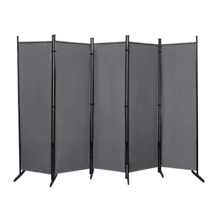 Paravent Grau Raumteiler Sichtschutz Stellwand Innen Balkon Paravent 250×176 cm - Bild 1 von 7