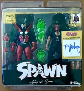 SPAWN & TODD McFARLANE ACTION FIGURE 2 PACK GOLD LABEL SIGNED IN-HAND - Picture 1 of 5