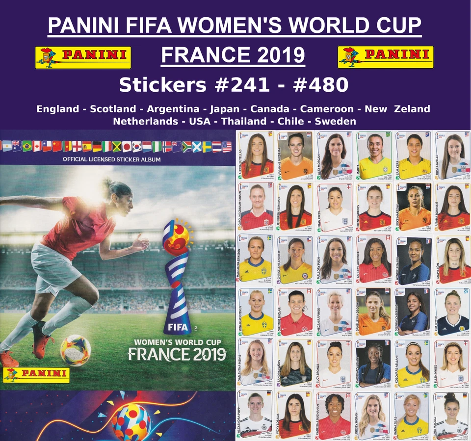 PANINI WOMEN'S WORLD CUP FRANCE 2019 STICKERS #241 - #480 - Image 1 of 1