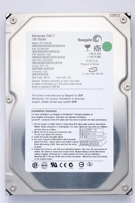 Seagate Barracuda 120GB IDE Desktop Hard Drive Model ST3120022A P/N 9W2002-004 - Image 1 of 2