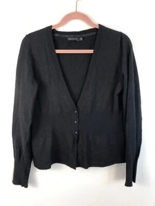 The Limited Womens Long Sleeve Button Up Cardigan Black Wool/Cashmere/Angora L - Picture 1 of 7