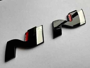 2 x Self Adhesive Gloss Black Red White N Car Badges for Hyundai i30N Kona i20 - Picture 1 of 1