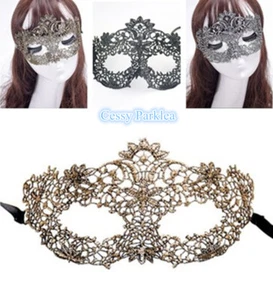 Máscara Ojo de Encaje Dorado Plata Negra Mascarada Carnaval Veneciano Fiesta de Mardi Gras - Imagen 1 de 9
