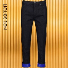 NEIL BARRETT Blue Turn Up Jeans | Size 34 | RRP £395