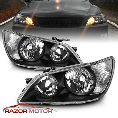 2001-2005 Factory Black OE Headlight Assembly Pair for Lexus IS300 Left+Right - Imagen 1 de 4