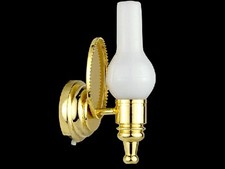 1:12 Scale Working LED Wall Oil Lamp With A Back Plate Dolls House Miniature 288
