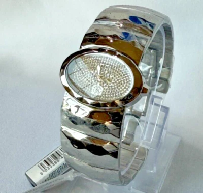 Roberto Cavalli R7253133615 Women's 36mm Pave Crystal Dial Silver Faceted Watch - Image 1 of 4