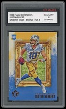 JUSTIN HERBERT 2020 PANINI BRONZE 1ST GRADED 10 ROOKIE CARD GRIDIRON KINGS
