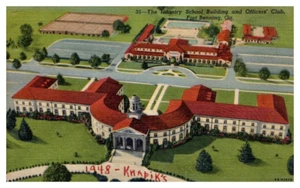 FORT BENNING, GA Escuela de Infantería y Club de Oficiales Lino Militar - Postal - Imagen 1 de 2