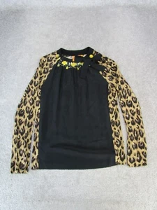 Tory Burch Shirt Womens Small Black Brown Juguar Blouse - Picture 1 of 10