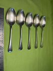 James Dixon A1 Silver Plate Serving Spoons Set Of 5 - Rattail Pattern -8? Length