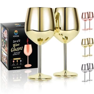 Stainless steel stemmed wine glasses18oz Unbreakable Steel Wine glass Shatter... - Picture 1 of 9