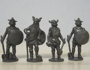 Kinder Soldaten Metall: Wikingersoldaten 4 Stück 70er Jahre - Bild 1 von 4