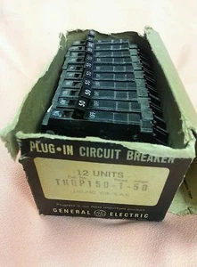 GE, GENERAL ELECTRIC, 50 AMP, INTERRUTTORE CIRCUITO SOTTILE, THQP150 - NUOVO - Foto 1 di 5