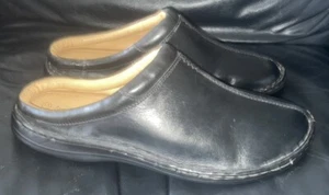 HERREN GRÖßE UK 13 SCHWARZ LEDER SLIPPER PANTOLETTEN SAMUEL WINDSOR NIE GETRAGEN - Bild 1 von 6