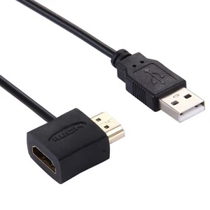 0,5m HDMI Stecker/Buchse auf USB Stecker buil-in Adapterkabel (USB-Powered) #090 - Bild 1 von 5