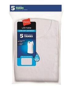 SIZE: L (14-16) Hanes Little & Big Boys 5 Pack U Neck Tank Super Soft Undershirt - Picture 1 of 2
