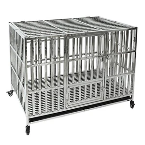 47 inch Heavy Duty Dog Kennel Pet Stainless Steel Crate Cage Stackable - Picture 1 of 10