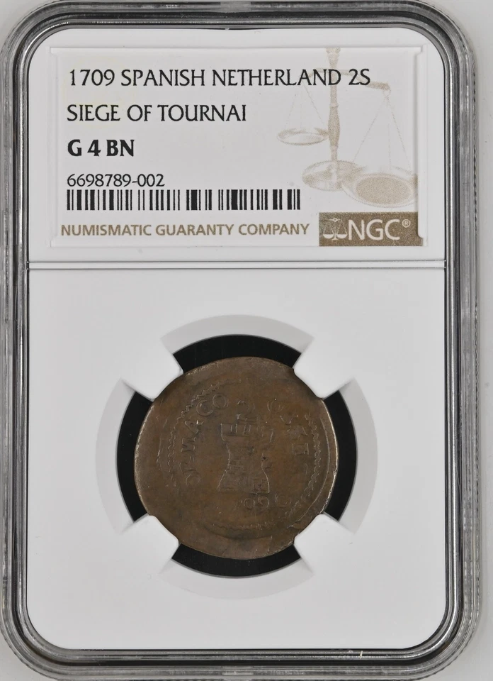 1709 Siege Of Tournai 2 Sol NGC G 4 - Image 1 of 2
