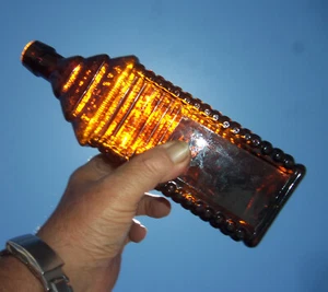 Antiq Darkest Amber Drakes 1860 Plantation Bitters Log Cabin Bottle - Picture 1 of 8