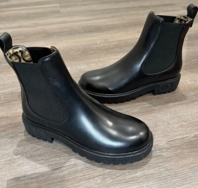 Size 10 Salvatore Ferragamo Varsi Nero Black Leather Chelsea Gancini Logo Boots - Image 1 of 4
