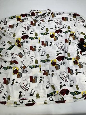 Mens Knockout Sports White Button Down Shirt Size 5XL NEW - Image 1 of 4