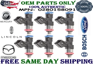 NEW Bosch GENUINE Fuel Injectors for 2007-2012 Lincoln MKZ 3.5L PACK OF 6 (6x) - Picture 1 of 1