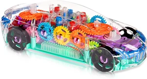 Light up Transparent Car Kids 8” Battery Operated Toy Car for Boys & Girls, Mech - Picture 1 of 12