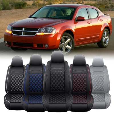 For Dodge Avenger Caliber Car Seat Covers PU Leather Full Front Rear 2/5-Seats - Image 1 of 4