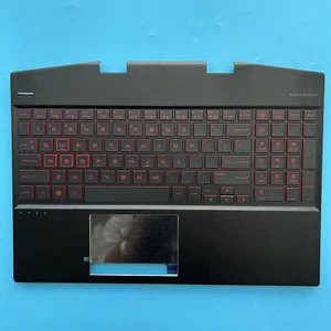 New For HP Omen 15-DH 15.6 Red Keys Palmrest with Backlit Keyboard Touchpad  - Picture 1 of 4