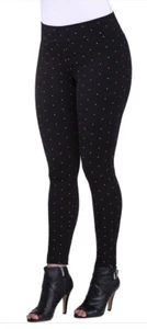 ADX Slims By Silver Dot Print Leggings Black Allison Daley  Sz M Petite (10/12) - Picture 1 of 8