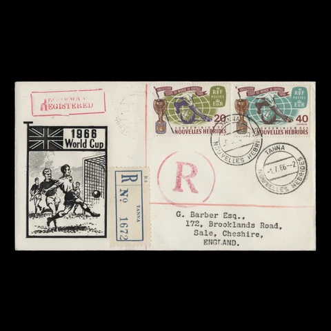 Nouvelles Hebrides 1966 (FDC) World Cup Football Championship, TANNA Cover